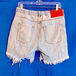 ONE TEASPOON DENIM SHABBIES BOYFRIEND DRAWSTRING CUT OFF SHORTS